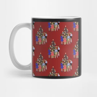 Red Vintage Sing around the christmas tree Mug